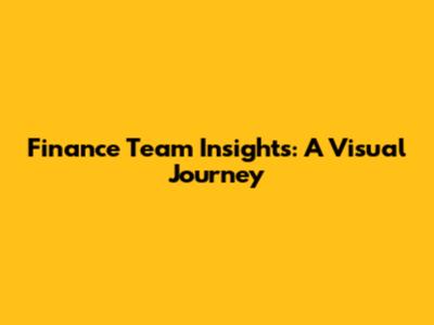 Finance Team Insights: A Visual Journey