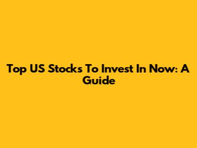 Top US Stocks To Invest In Now: A Guide